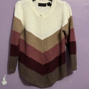 Merona Cream and Brown Chevron Sweater